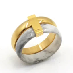 Anello minimalista con cuore d'amore in acciaio inossidabile per donna Anelli con zirconi intarsiati Gioielli di moda romantici impermeabili color oro