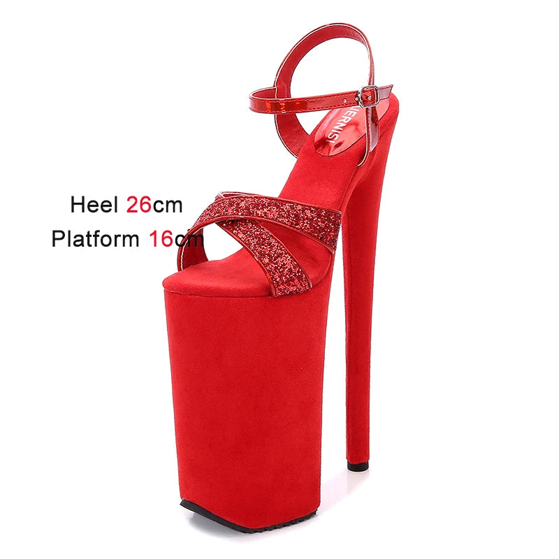 Black matte women's shoes with super high heels 26CM ladies shoes  Sandals women High Heels  luxury on sale Art Appreciation