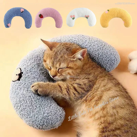 Pet Piccolo cuscino Moda Protezione per il collo Sonno profondo Cucciolo Gattino Cuscino a forma di U Cane Gatto Poggiatesta Cuscino per dormire Forniture per animali domestici