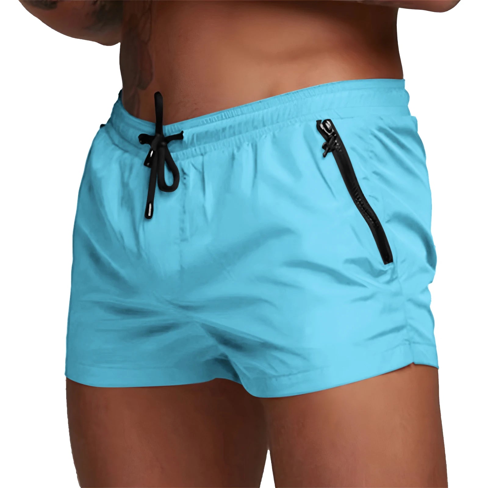 Costume da bagno da uomo con tasche con cerniera Fodera in rete Pantaloncini da spiaggia estivi Costume da bagno da bagno ad asciugatura rapida Costume da bagno