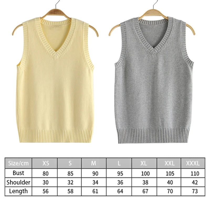 Stile Preppy Adolescente Scuola Ragazze Uniforme Maglioni senza maniche Gilet lavorato a maglia Studenti Y2K Lolita Pullover Gilet Donna JK Top