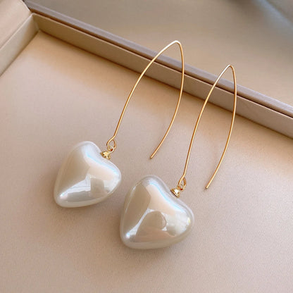Orecchini a Cuore Rosso Carini per Donne e Ragazze, Orecchini a Cerchio Semplici e Lisci, Orecchini Geometrici alla Moda, Gioielli Rotondi per Feste