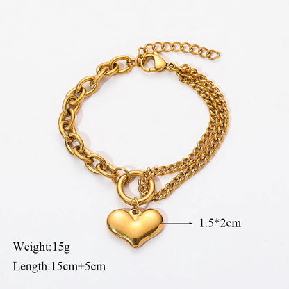 EILIECK Bracciale con ciondolo stella marina luna stella color oro in acciaio inossidabile 316L per le donne Nuovo regalo di gioielli con catena da polso alla moda