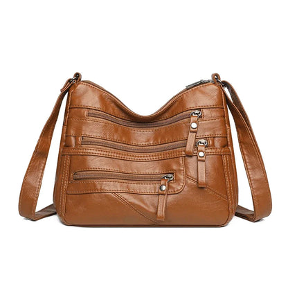 Borsa a tracolla in pelle da donna Tracolla regolabile Chiusura con cerniera Borsa per donna Viaggio Lavoro Borsa a tracolla casual quotidiana