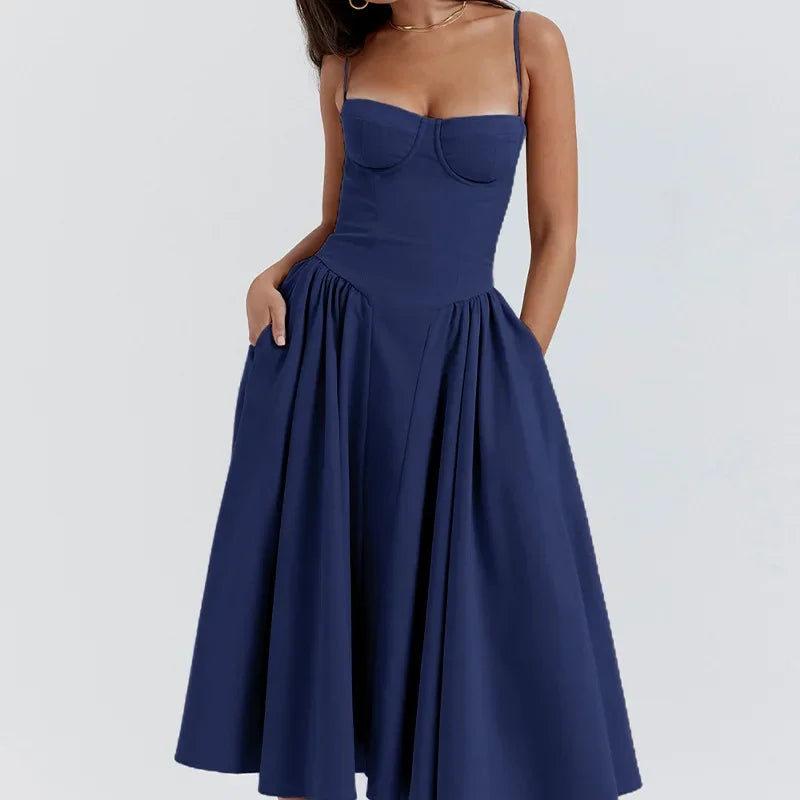 Robe longue bohème sexy d'été pour femme, luxueuse et élégante, col en V, sans manches, robe de plage à fleurs pour femme 2025
