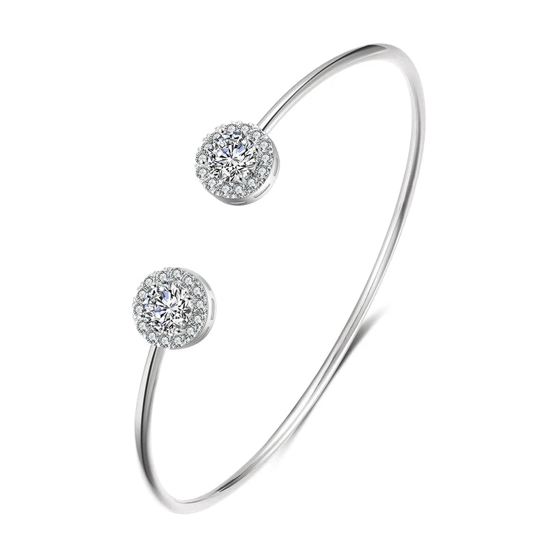Braccialetti con polsino color oro con geometria di lusso per le donne Braccialetti con zirconi cubici alla moda INS Gioielli per feste quotidiane.