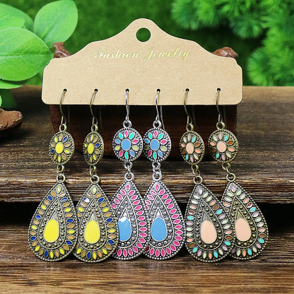 Orecchini da donna multi-stile stile Boho Forma geometrica Ciondola i gioielli dell'orecchio abbinano vari regali per decorazioni per feste