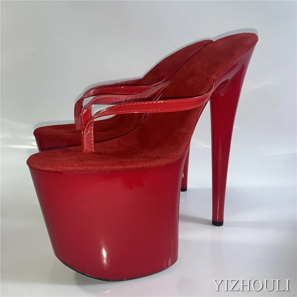I colori alla moda possono essere personalizzati Infradito da principessa da 15-20 cm, tacchi da discoteca sexy, estate, pantofole a spillo da 6-8 pollici