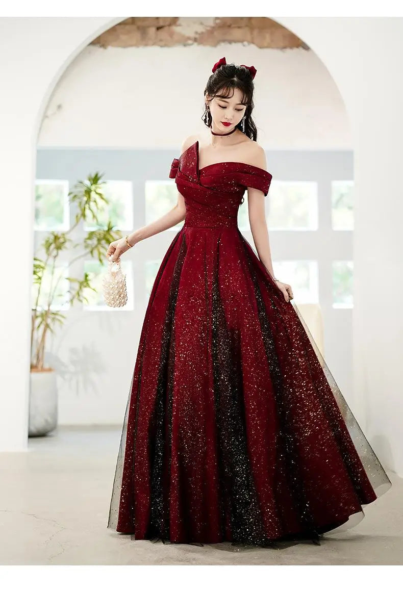 Abiti da ballo da sera eleganti e sexy con scollo a barchetta per le donne Estate 2023 Abiti da cerimonia per feste di compleanno per ospiti Abiti per occasioni formali