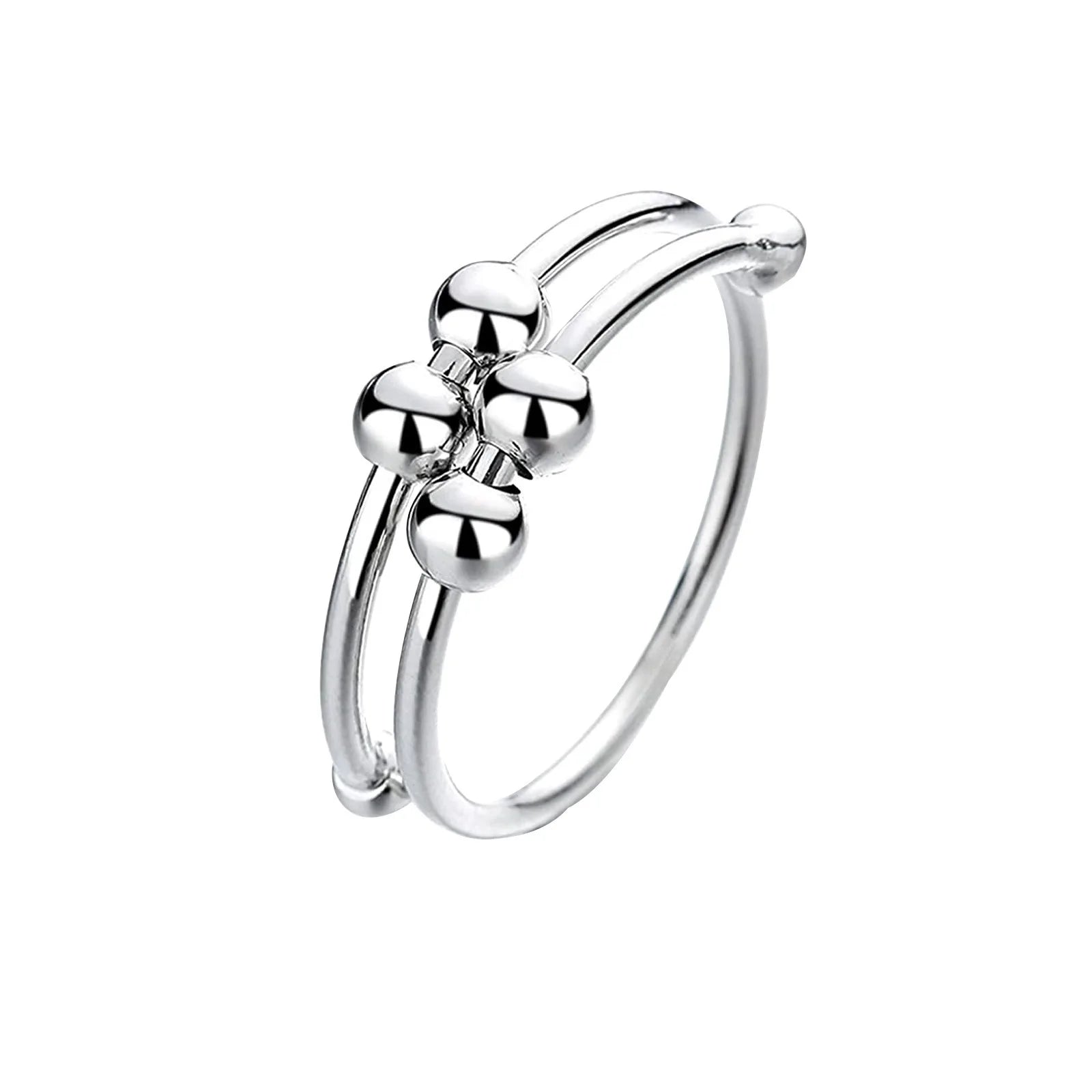 Anelli di ansia punk per donna uomo spirale Fidget perline anello gioielli di tendenza piacevole ruota liberamente anello in acciaio inossidabile antistress regalo