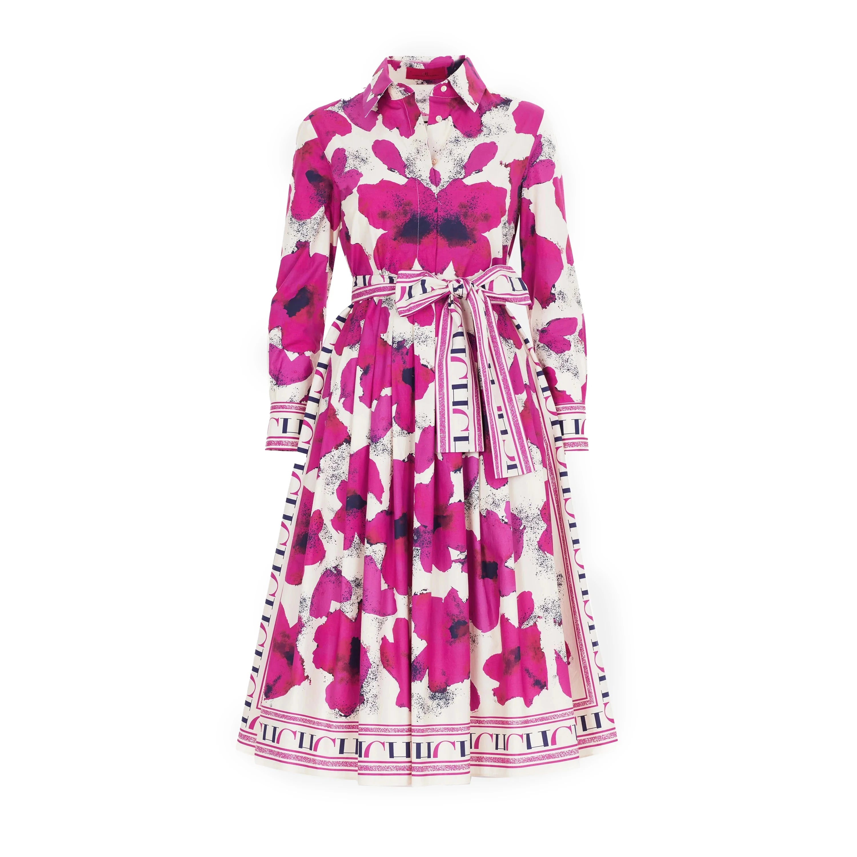 CHCH Abito lungo da donna con stampa vintage Elegante maniche lunghe Abiti slim con spacco alto 2024 Abiti New Lady Vocation