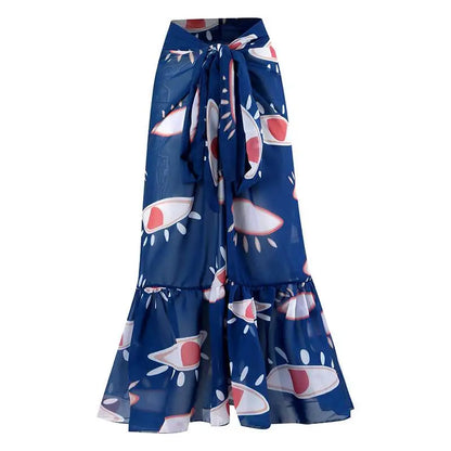 Nuovo Abito da Spiaggia Sexy con Stampa Retrò 2026, Copricostume Lungo, Gonna per Feste, Costume da Bagno, Abbigliamento da Spiaggia