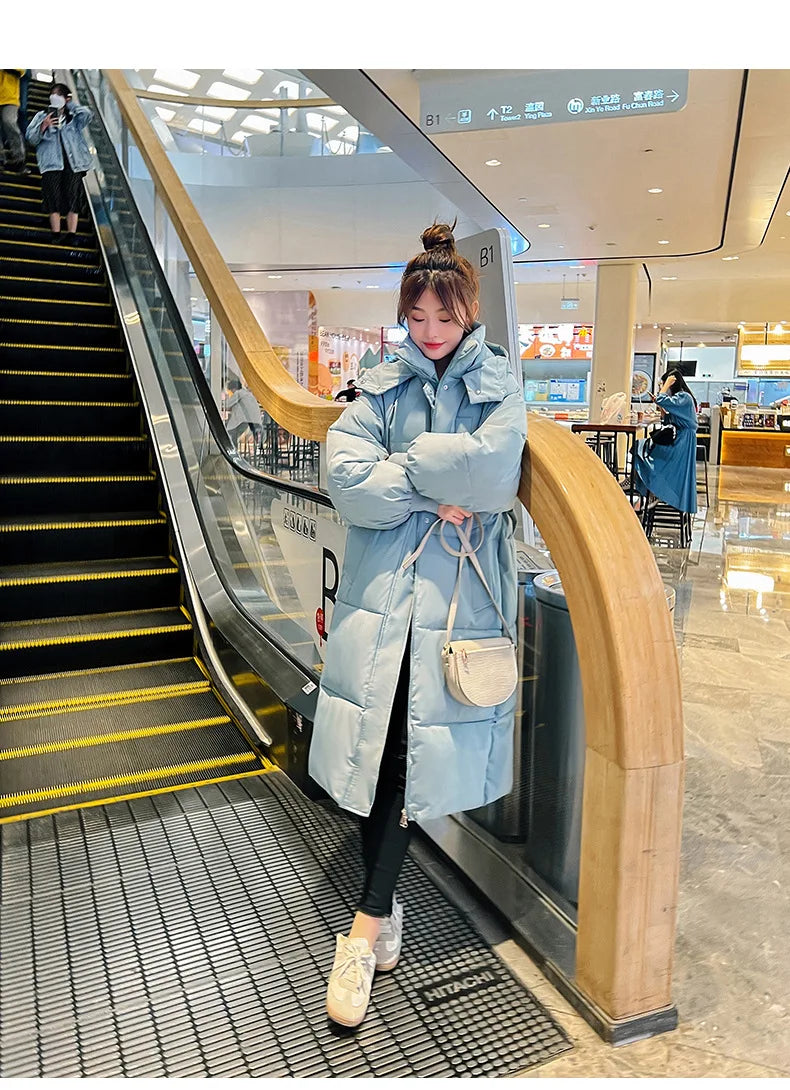Cappotto freddo da donna invernale parka giacca imbottita lunga con cappuccio Plus Size cappotto Super caldo capispalla da neve all'ingrosso a buon mercato coreano