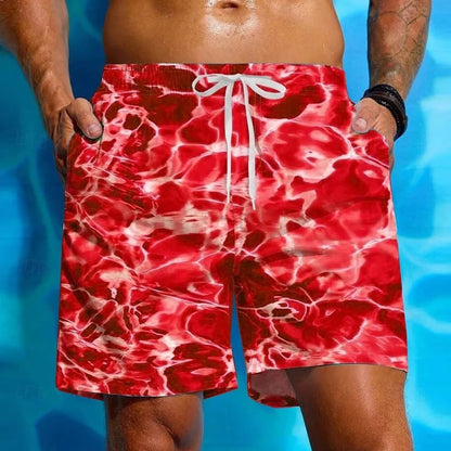 Pantaloni corti con onde d'acqua stampate in 3D per uomo Pantaloncini da spiaggia con motivo colorato divertente Pantaloncini da surf hawaiani estivi Costume da bagno per bambini