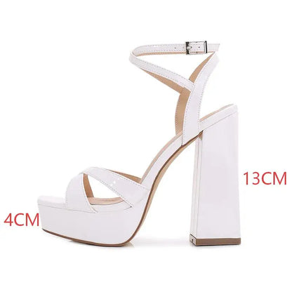 Sandali Donna 2026 Moda Impermeabili con Plateau Tacco Spesso 13CM Scarpe con Cinturino a Fibbia Modello Estivo Sexy con Tacco Alto