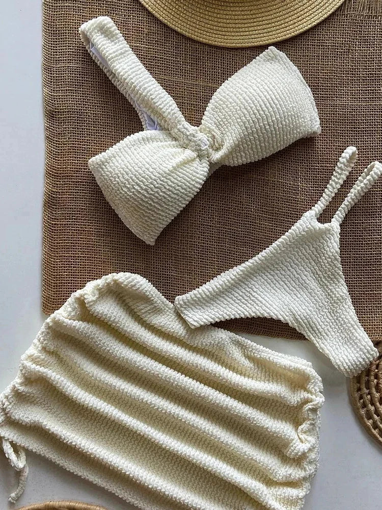 Sexy One-Shoulder-Bikini-Set für Damen mit Cut-Outs, hoher Taille, rückenfreier Badeanzug mit herausnehmbaren Polstern, Sommerstrandmode