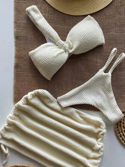 Sexy One-Shoulder-Bikini-Set für Damen mit Cut-Outs, hoher Taille, rückenfreier Badeanzug mit herausnehmbaren Polstern, Sommerstrandmode