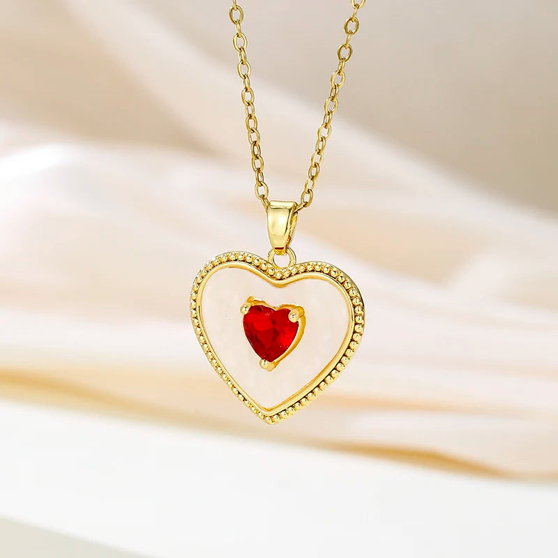 Collana con ciondolo a forma di cuore in stile elegante, design cavo, regalo per la festa della mamma, adatto ai migliori amici senza scatola