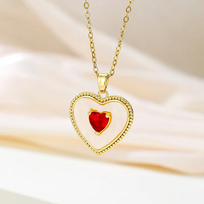 Collana con ciondolo a forma di cuore in stile elegante, design cavo, regalo per la festa della mamma, adatto ai migliori amici senza scatola