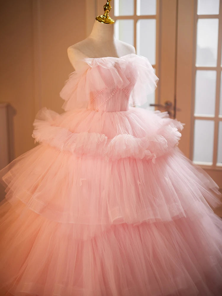 Pink Overskirt Princess Style Cake Dress Luxury Photography Women's Fashionable Ball Gown Skirt Long Evening Gown