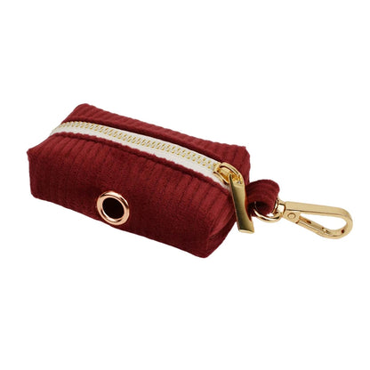 Set Collare e Guinzaglio per Cani in Corduroy Rosso Vino con Targhetta Personalizzata Incisa, Accessori per Animali Domestici