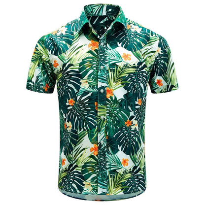 Camicia da uomo con risvolto estivo a maniche corte motivo hawaiano personalizzato stampa 3D lavoro casual quotidiano vacanza design confortevole