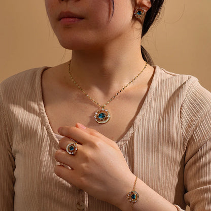 Collana di lusso leggera in acciaio al titanio con serie Star per donna, colore oro, pianeta, luna, astronauta, collane con ciondolo, gioielli, regali