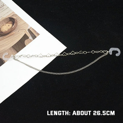 1Pcs Hip-hop Metal Sneaker Decoration Punk Fashion High-top Canvas Shoe Chain Dark Style Pin Men Women Slipper Sandal Accessorie