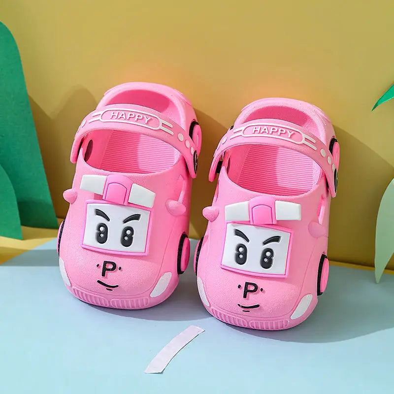 Estate nuovi bambini sandali vuoti bambino simpatico cartone animato auto pantofole per la casa ragazzi scarpe da spiaggia antiscivolo traspiranti scarpe morbide per ragazze