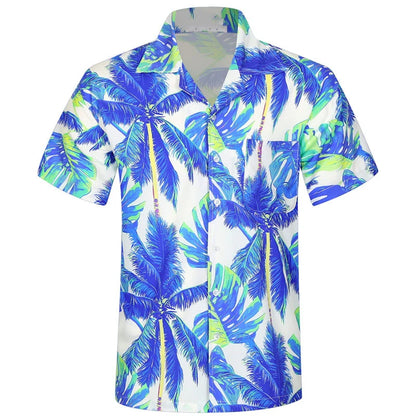 Camicia da uomo con risvolto estivo a maniche corte motivo hawaiano personalizzato stampa 3D lavoro casual quotidiano vacanza design confortevole
