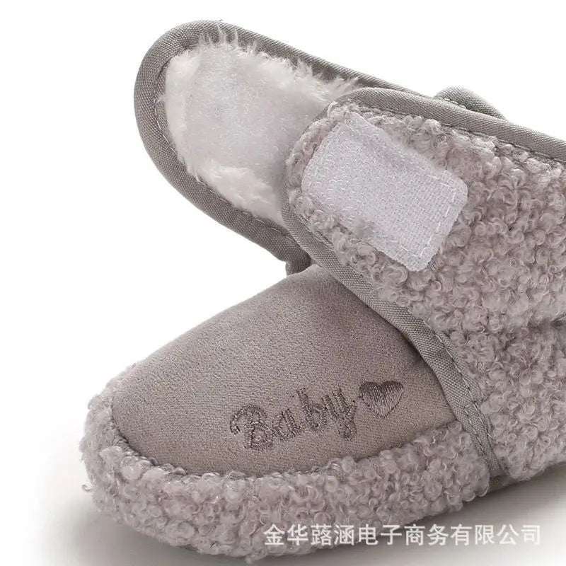 Scarpe da Passeggio per Neonati 0-1 Anno, Scarpe in Cotone con Suola Morbida e Chiusura a Velcro, Calde e Spesse, Stivali Invernali da Neve, Calzature per Neonati