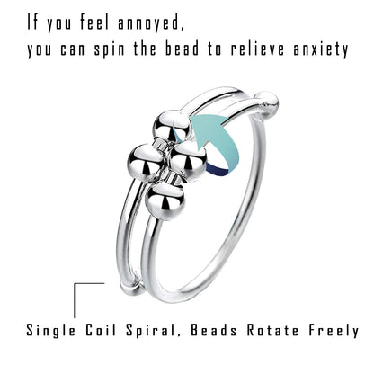 Anelli di ansia punk per donna uomo spirale Fidget perline anello gioielli di tendenza piacevole ruota liberamente anello in acciaio inossidabile antistress regalo