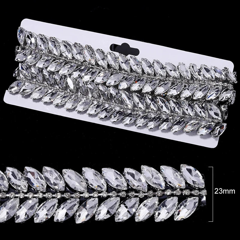 Ducrystal 1 metro motivo strass nastro hot fix vetro cristallo strass trim catena per scarpe fai da te, borse, abiti decorazione