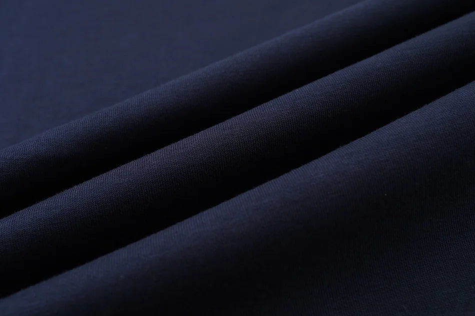 (Spedizione in 1 giorno) Collezione AW26 Denim Varsity, felpa in denim blu navy con ricami, tessuto per l'abbigliamento da giorno, abbigliamento per fratelli e sorelle