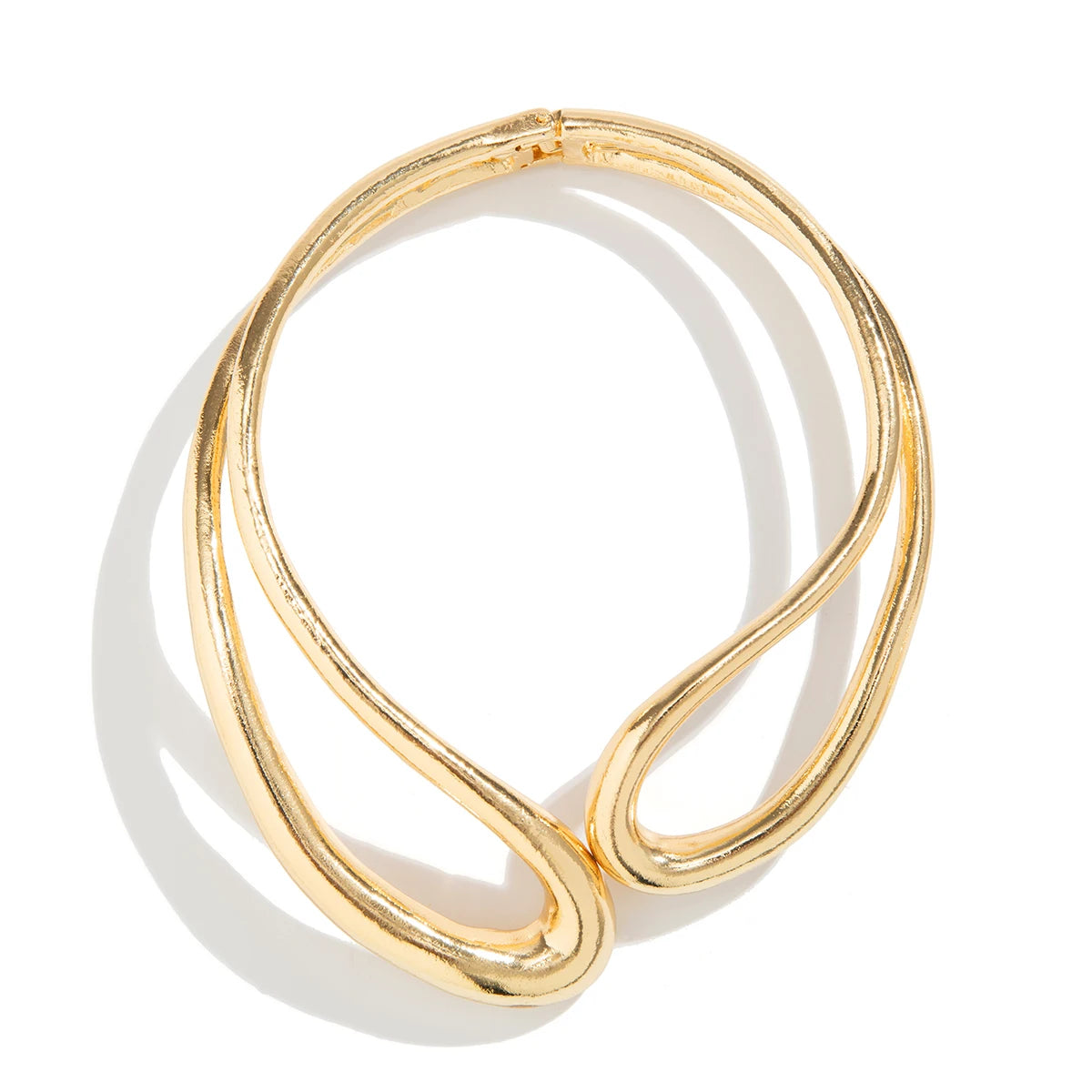 Salircon Girocollo con colletto geometrico esagerato in metallo Collana regolabile color oro gotico Gioielli da collo tribale africano da donna