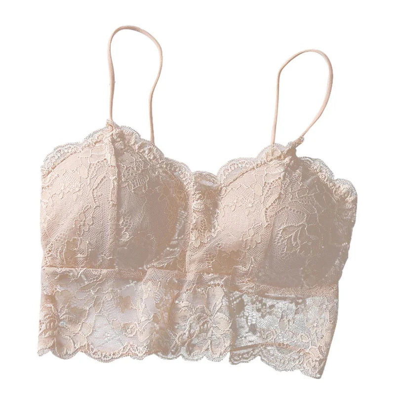 Sommer Damen Spitze Sexy Top Ärmellos Einfarbige Oberteile Ungepolstertes Bralette Bustier Reißverschluss Hinten Club Crop Tank Einheitsgröße Lingerie