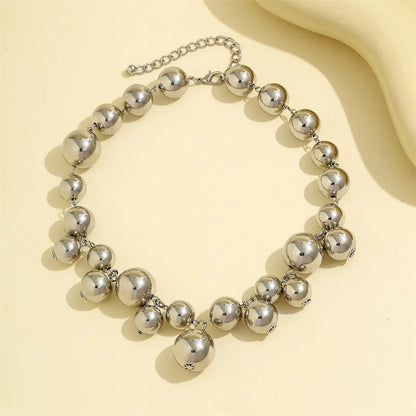 Collana esagerata in acrilico CCB con perline a sfera grande per donna Wed Vintage Chunky Clavicola Catena Grunge Gioielli Steampunk Uomo