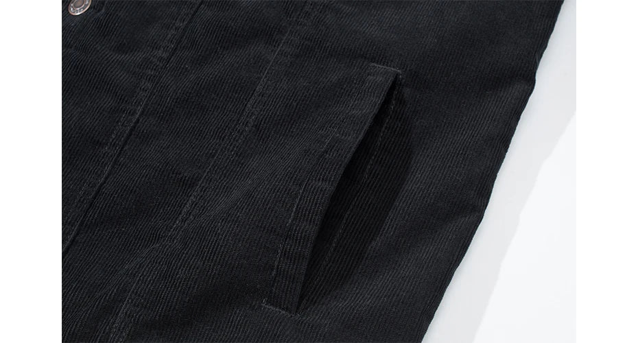 MAGCOMSEN Giacche di velluto a coste da uomo Giacca a vento in pile Sherpa vintage Cappotti invernali spessi e caldi Giacca di jeans casual multitasche