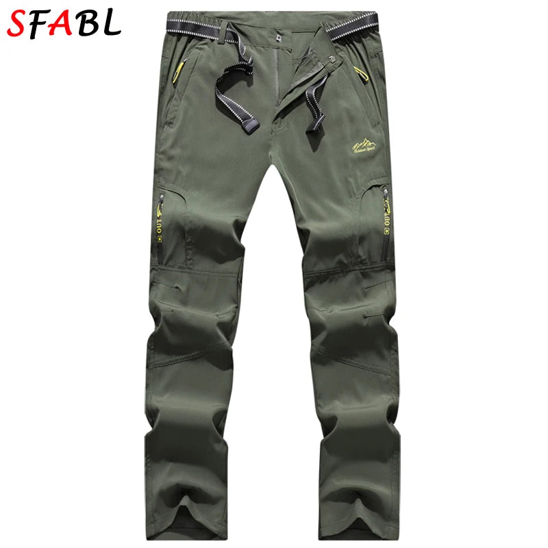 Svabl 5XL pantaloni da trekking estivi ad asciugatura rapida da uomo pantaloni tattici impermeabili elasticizzati tasche con cerniera pantaloni pantaloni da pesca leggeri