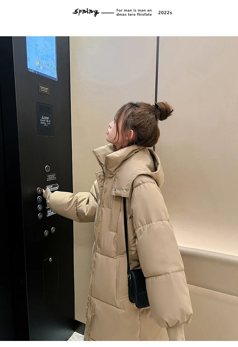 Cappotto freddo da donna invernale parka giacca imbottita lunga con cappuccio Plus Size cappotto Super caldo capispalla da neve all'ingrosso a buon mercato coreano
