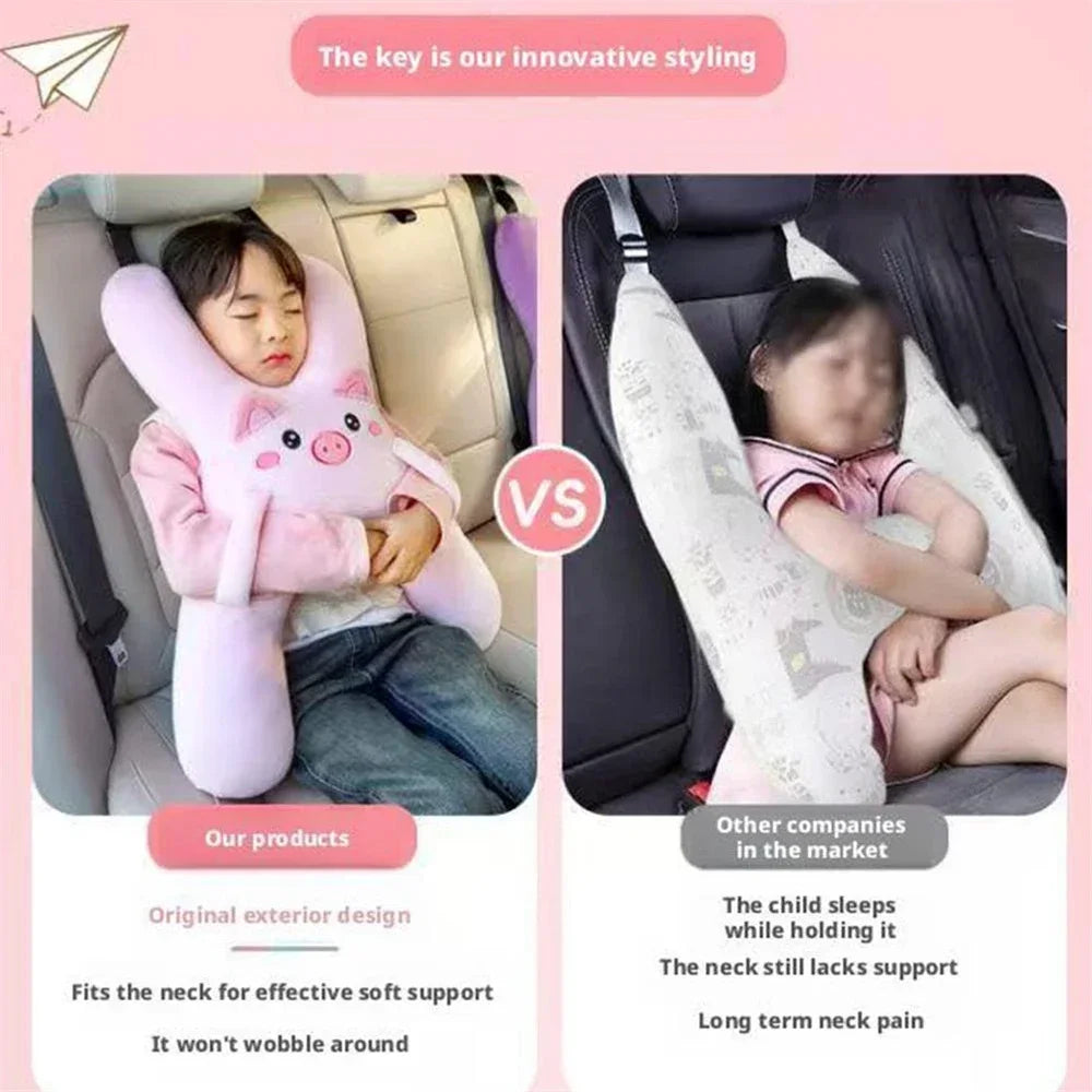 Cuscino per il collo dell'auto per bambini con cintura di sicurezza Aiuto per il sonno di sicurezza Previene la testa appoggiata Sedile posteriore Comfort per dormire durante un viaggio a lunga distanza