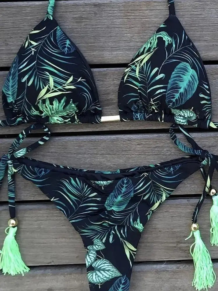 RUOTONGSEPT Sexy Print Bikinis Set Women Swimsuit Bandage Two-Piece Swimwear Brazilian Biquínis Beachwear Bathing Suit 2023 New
