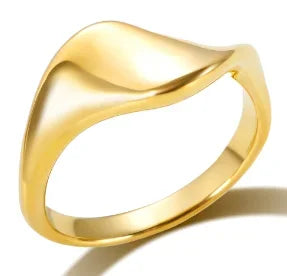 Anello minimalista con cuore d'amore in acciaio inossidabile per donna Anelli con zirconi intarsiati Gioielli di moda romantici impermeabili color oro