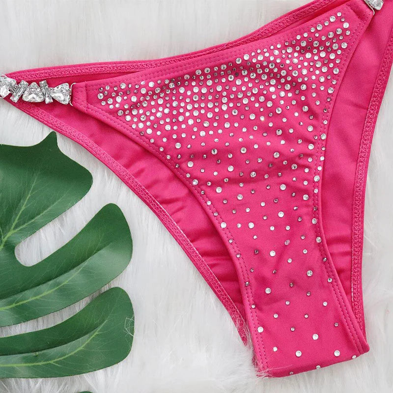 nuovo costume da bagno in due pezzi con strass 2026 cristallo di lusso perizoma Sexy perizoma Bikini Set costumi da bagno da donna costume da bagno Sexy da spiaggia