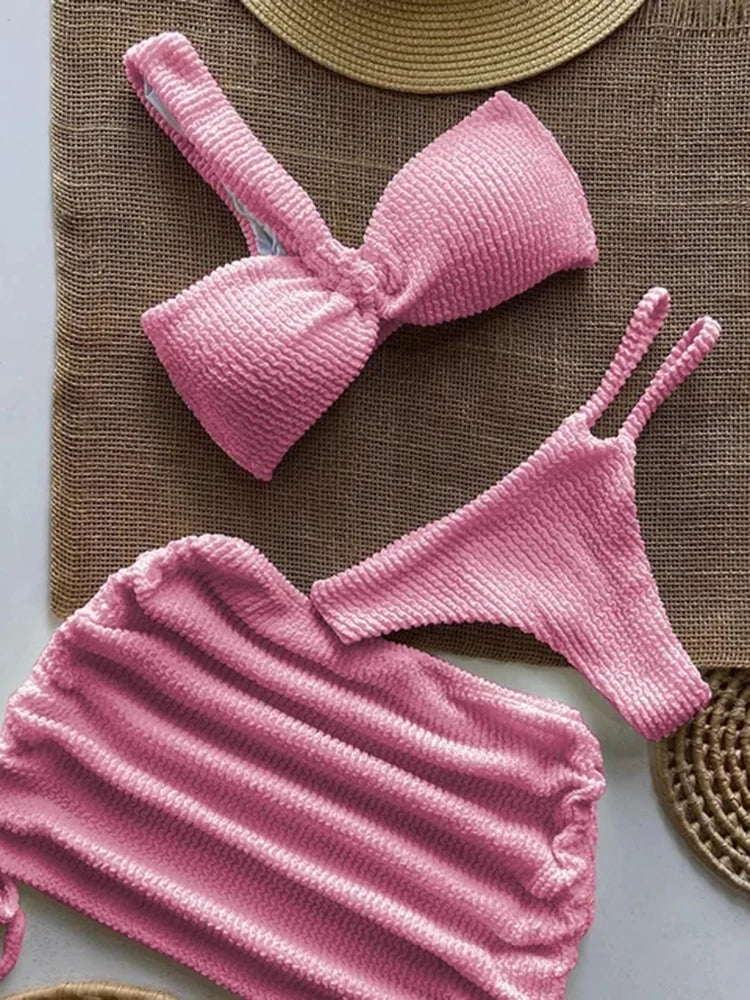 Sexy One-Shoulder-Bikini-Set für Damen mit Cut-Outs, hoher Taille, rückenfreier Badeanzug mit herausnehmbaren Polstern, Sommerstrandmode