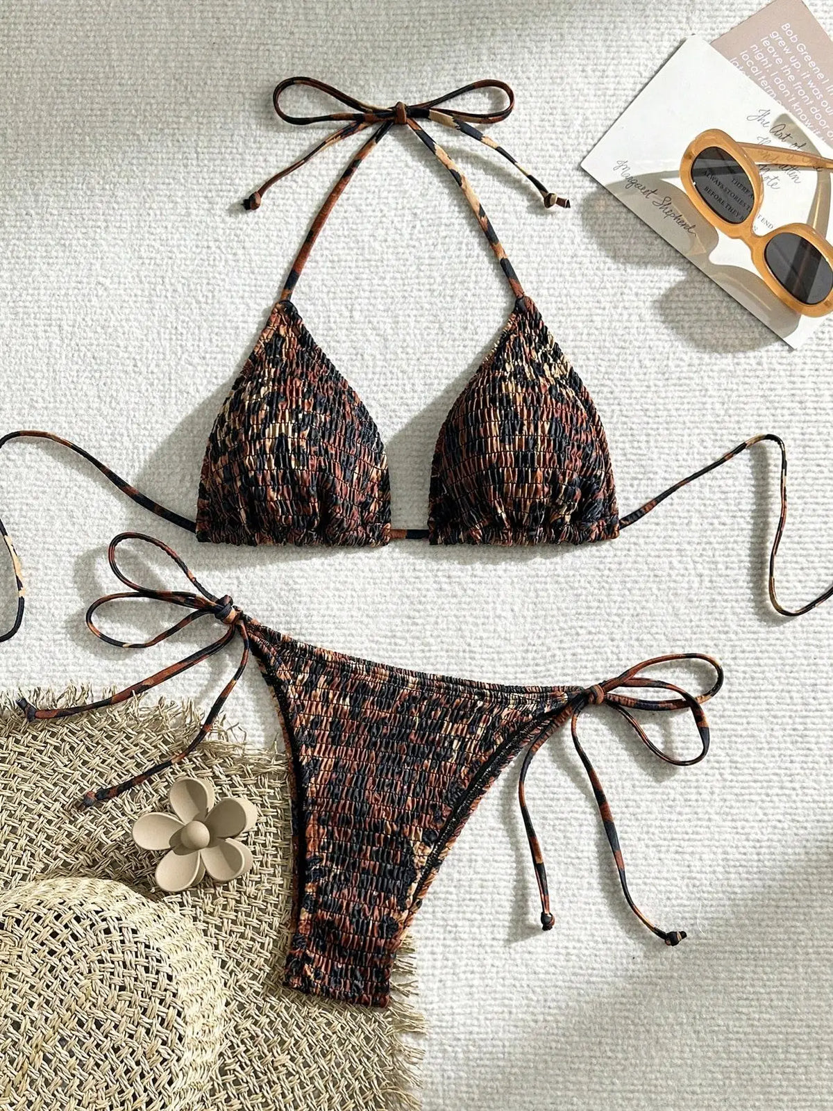 Maillot de bain imprimé bikini sexy femme, style été, col suspendu, mode haut de gamme, sport, plage, princesse, baignade