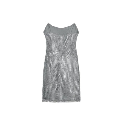 Abito da festa in pelle con ritaglio sexy Guaina senza maniche Lunghezza pavimento Scava fuori Bustier Abito aderente Abiti da sera con cerniera divisa sul retro