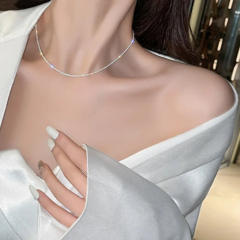 Collane con ciondolo a forma di cuore con ali d'angelo Colore argento 5A Cubic Zirconia Stile minimalista Catena clavicola Gioielli per donne e ragazze