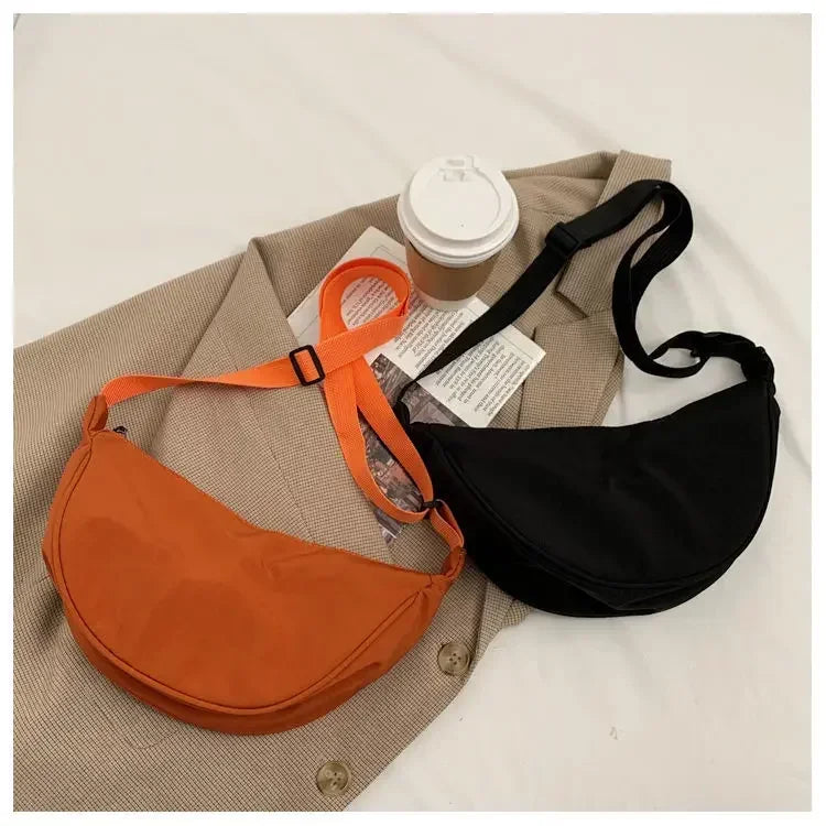 Borsa a tracolla da donna dal Design semplice moda donna Nylon Hobos borse a tracolla piccole borse di stoffa Vintage da donna