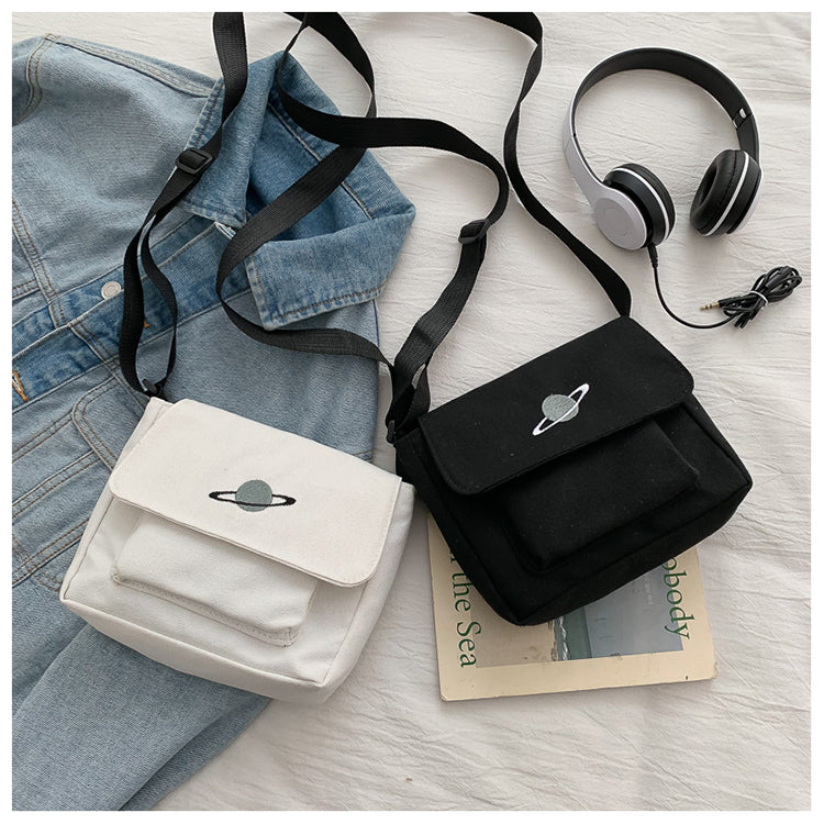 Borsa a tracolla per studenti con collage casual Borsa piccola da donna Borsa a tracolla in tela per donna Borse a tracolla con stampa Bolsas Sac
